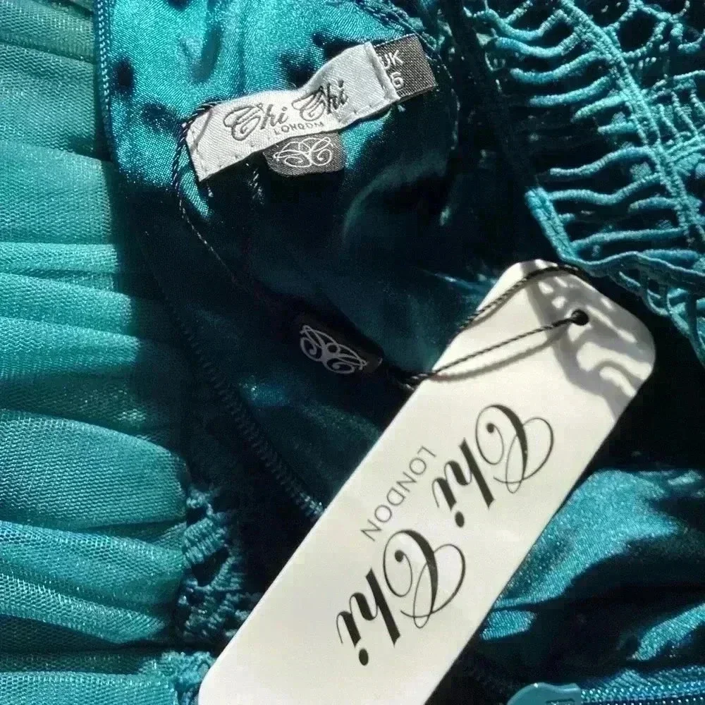 Ch Chi London NWT Green Crochet Lace Tulle Mini Dress Size UK6/US2 - Picture 7 of 15
